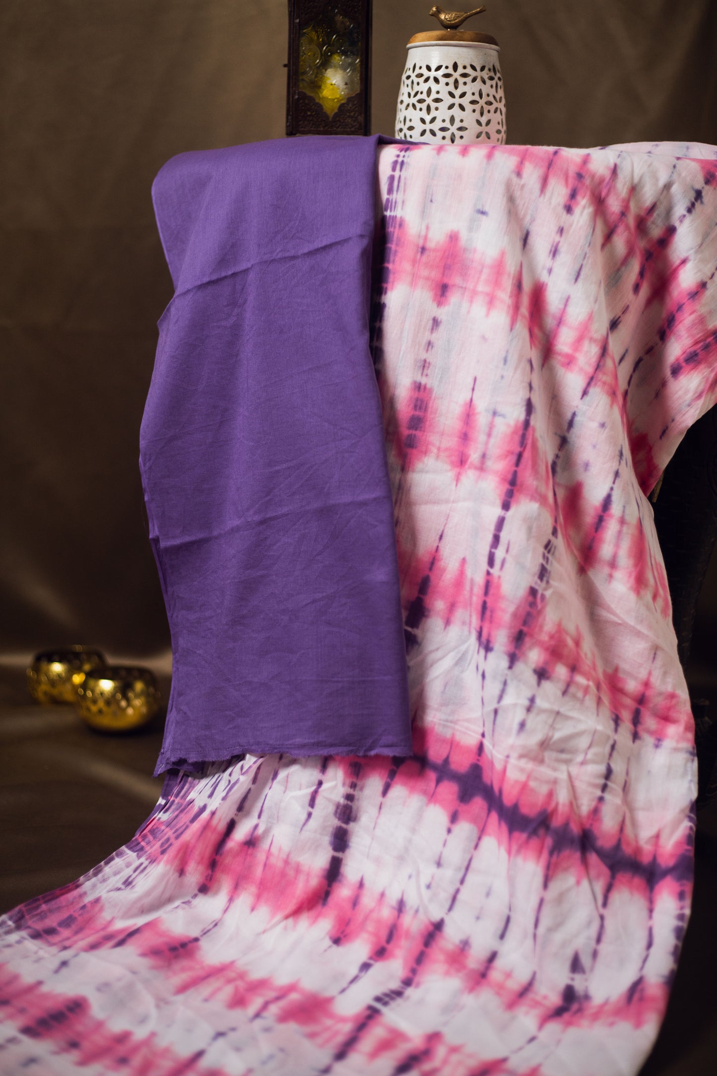 Cotton Mul Tie Dye Saree Berry Bloom