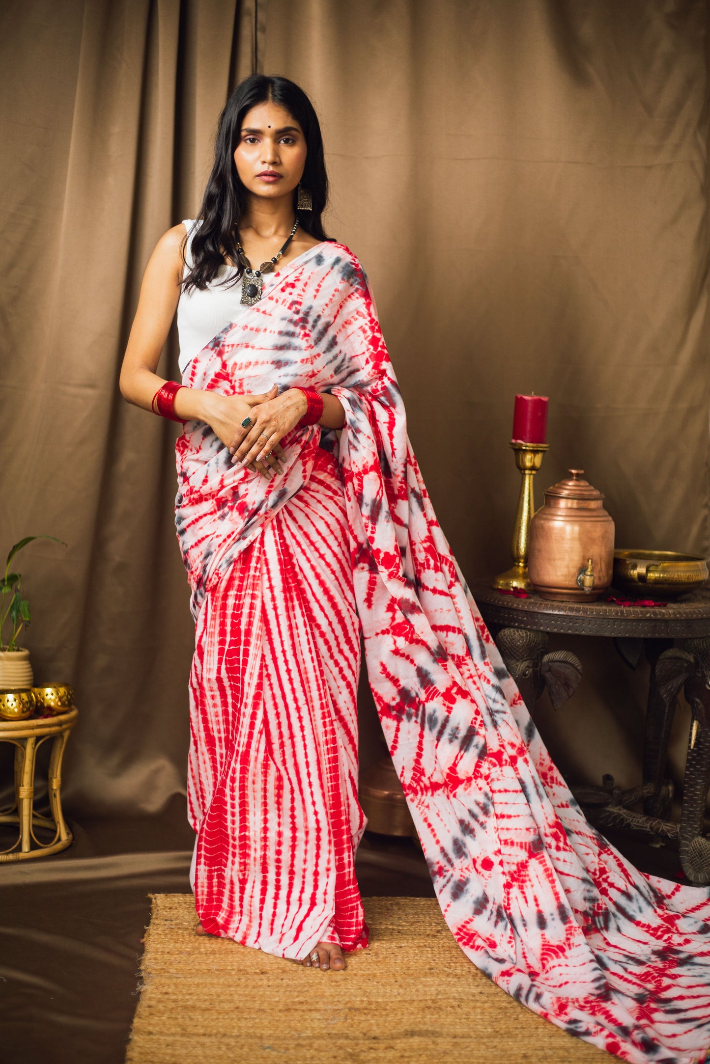 Cotton Mul Tie Dye Saree Laal Ishq