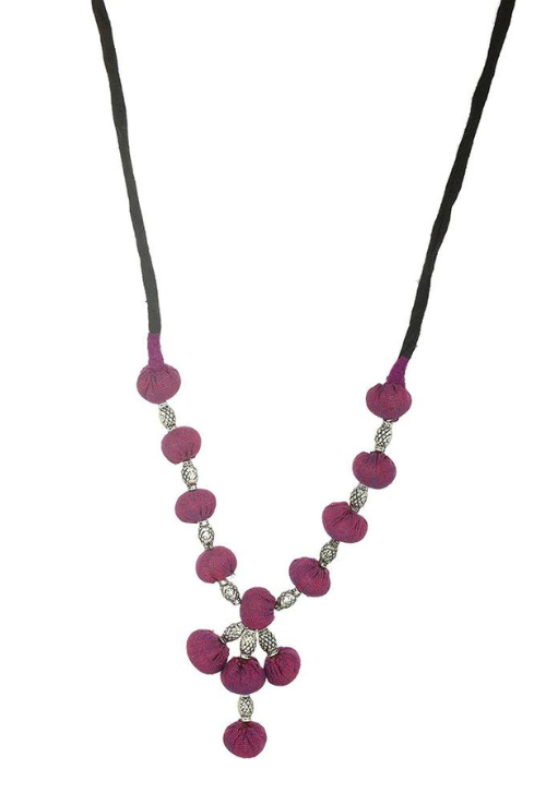 Handmade Potli Necklace Purple