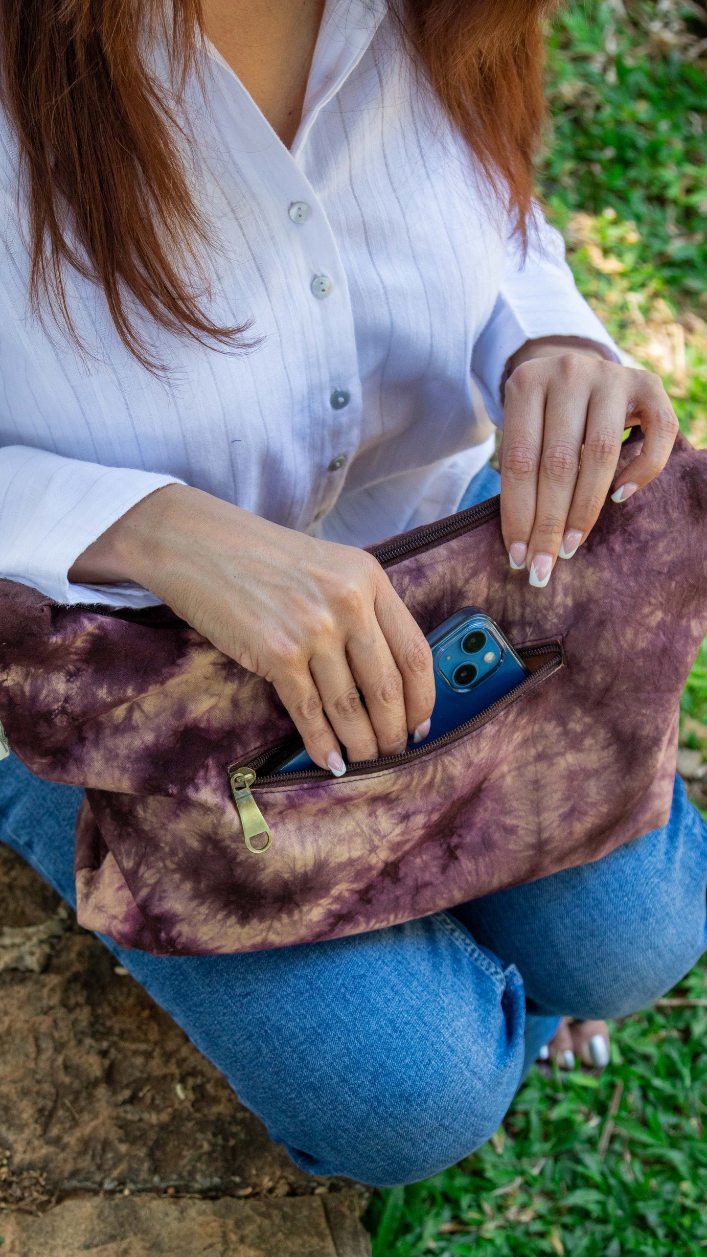 Cotton Hobo Bag • Cocoa Splash