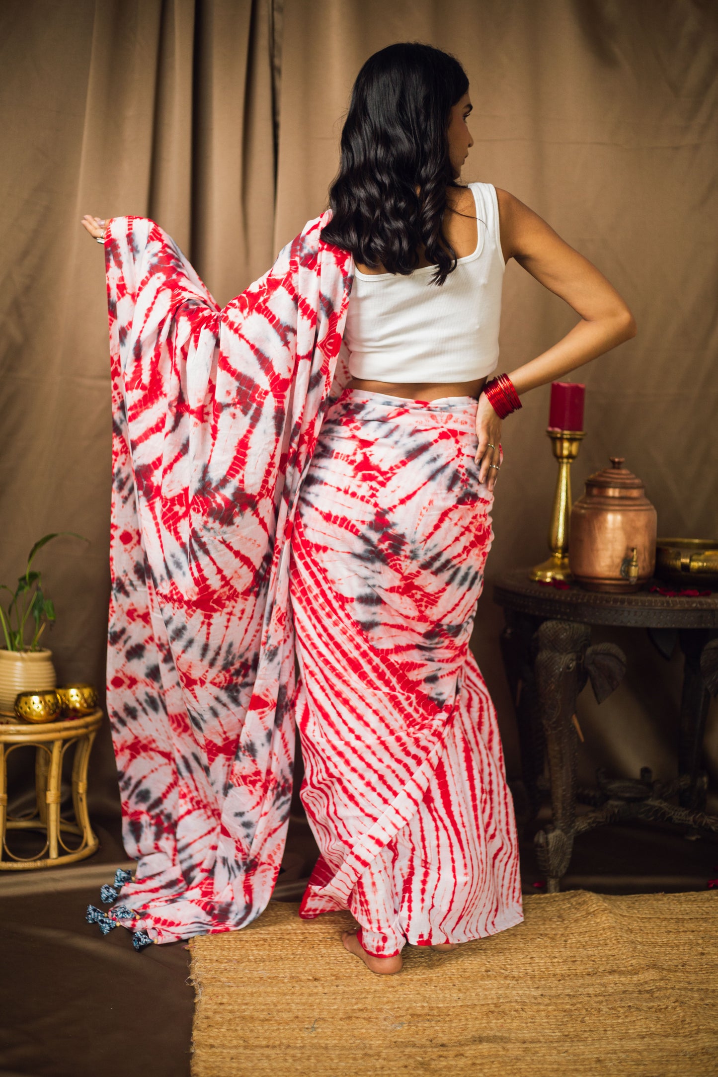 Cotton Mul Tie Dye Saree Laal Ishq