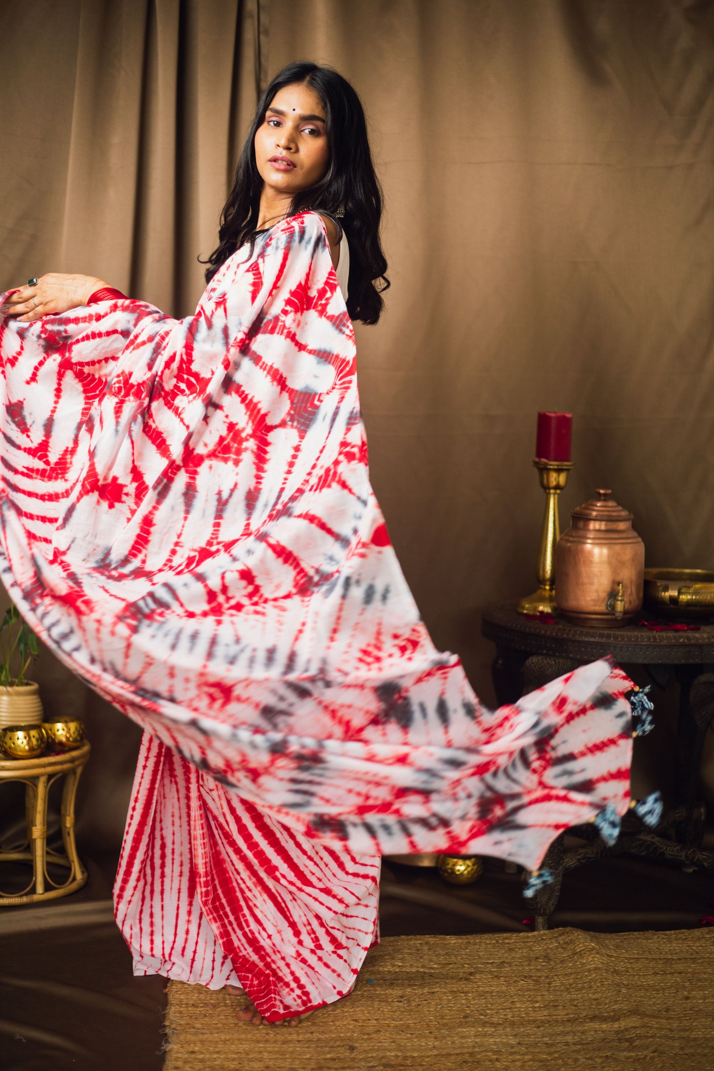 Cotton Mul Tie Dye Saree Laal Ishq