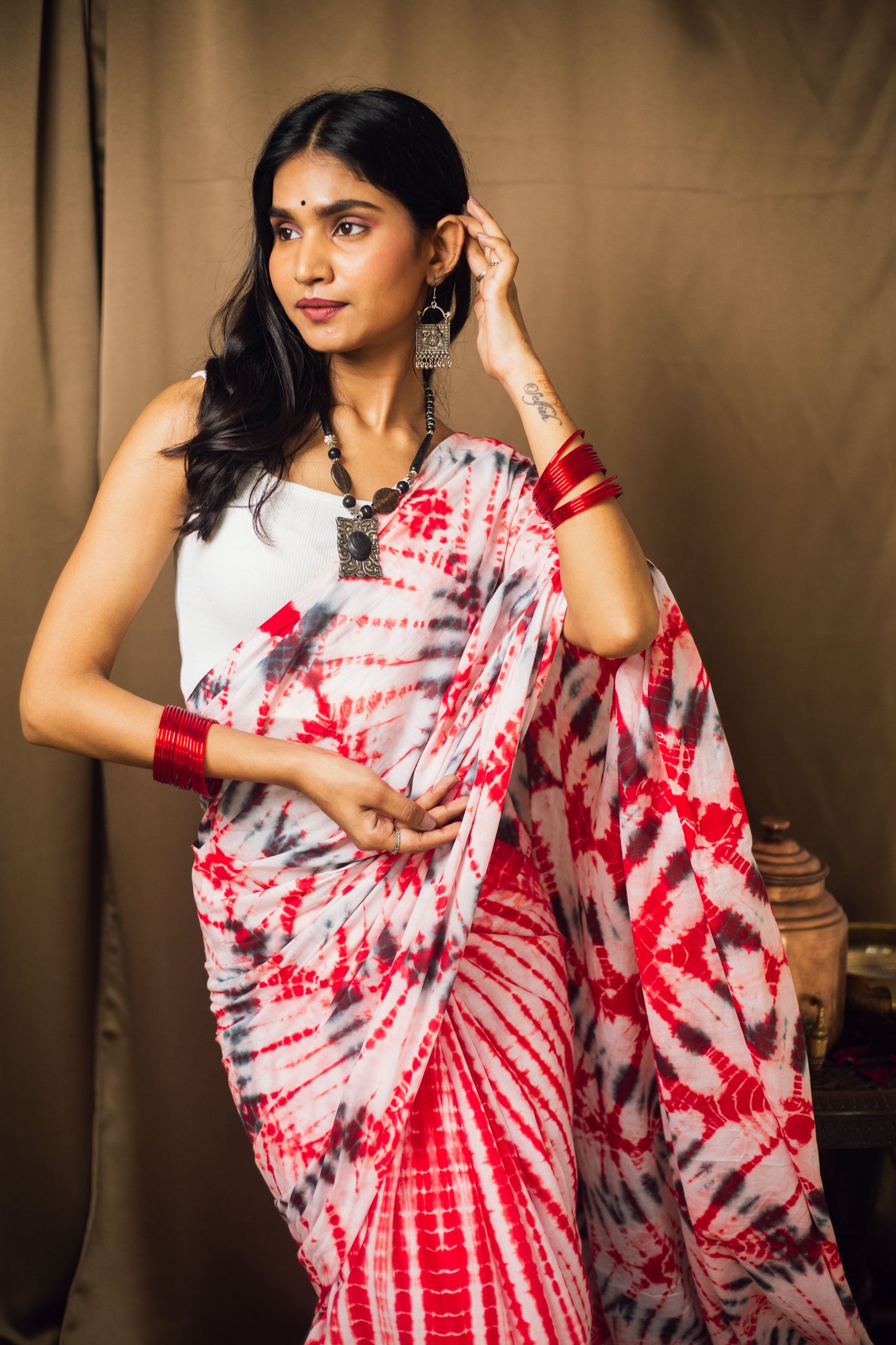 Cotton Mul Tie Dye Saree Laal Ishq