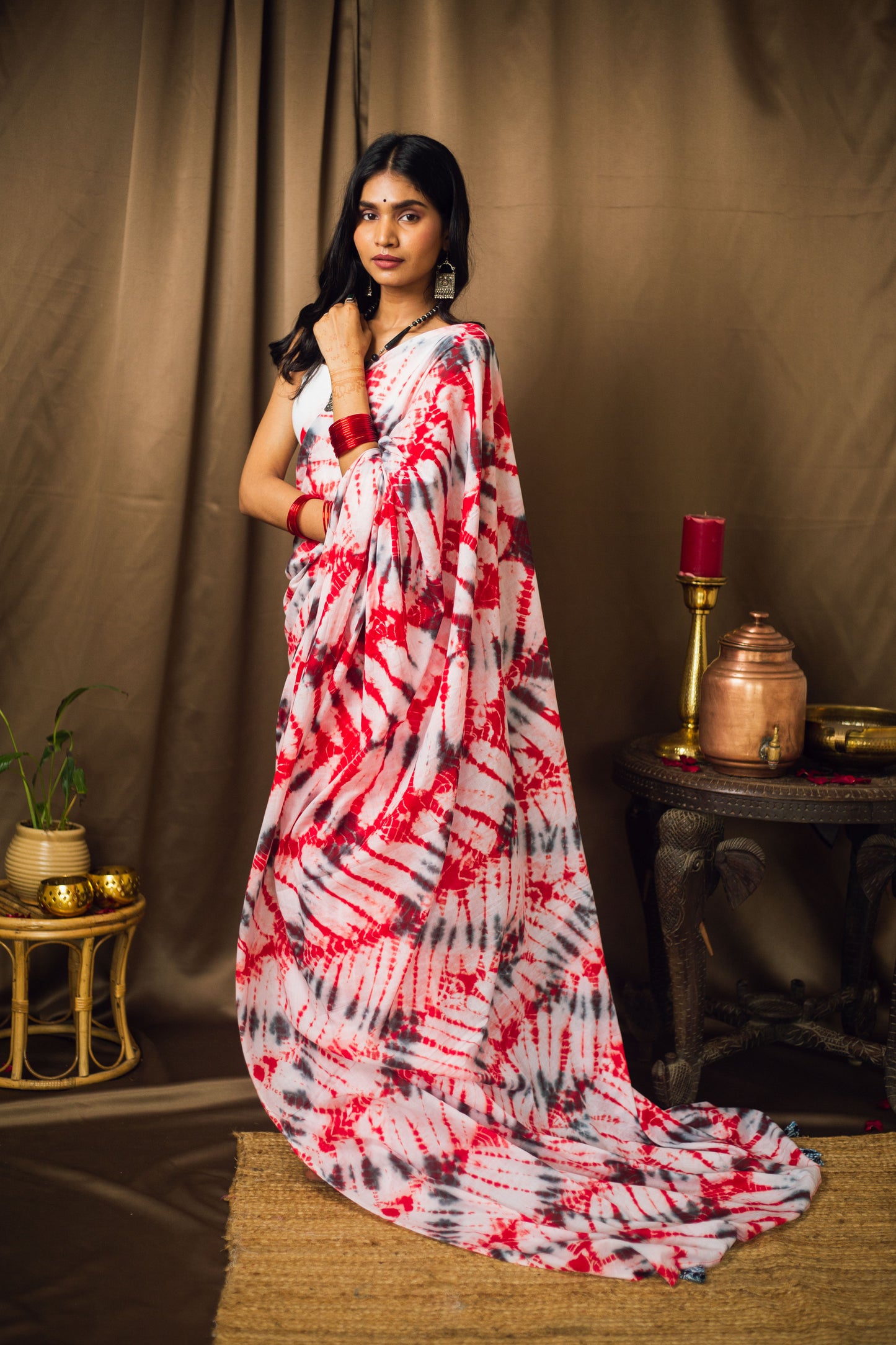 Cotton Mul Tie Dye Saree Laal Ishq