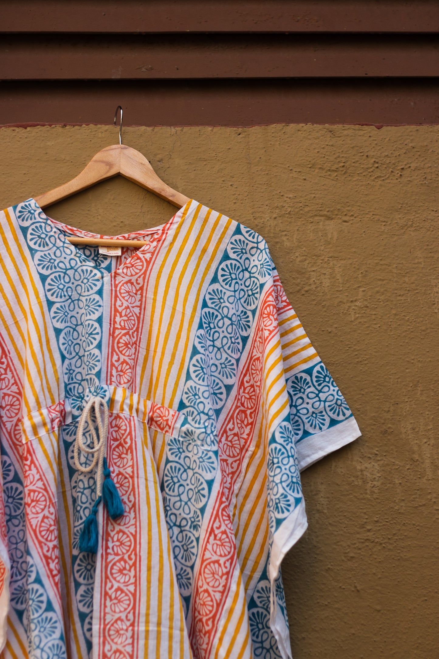 Block Printed Cotton Mul Kaftan Tunic/ Dress · Beachy Vibes