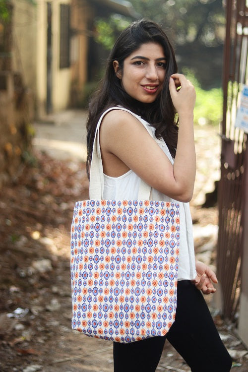 Canvas Cotton Shopping Tote Bag · Blooming Circles