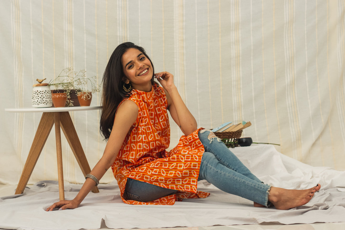 Cotton Batik Block Printed Kurta • Unusual Shapes