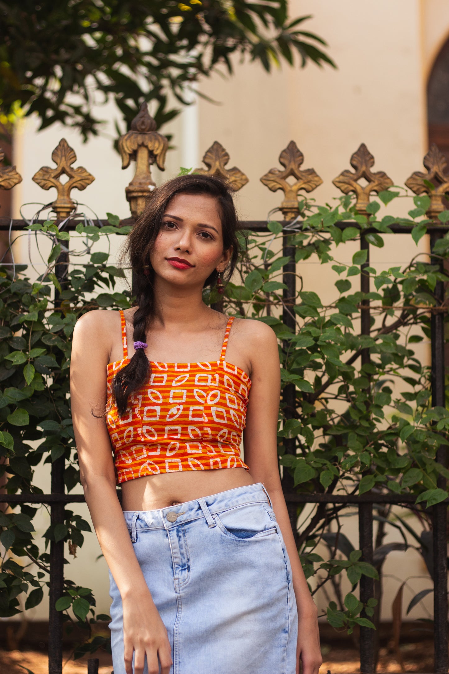 Cotton Crop Top In Batik Print • Unusual Shapes