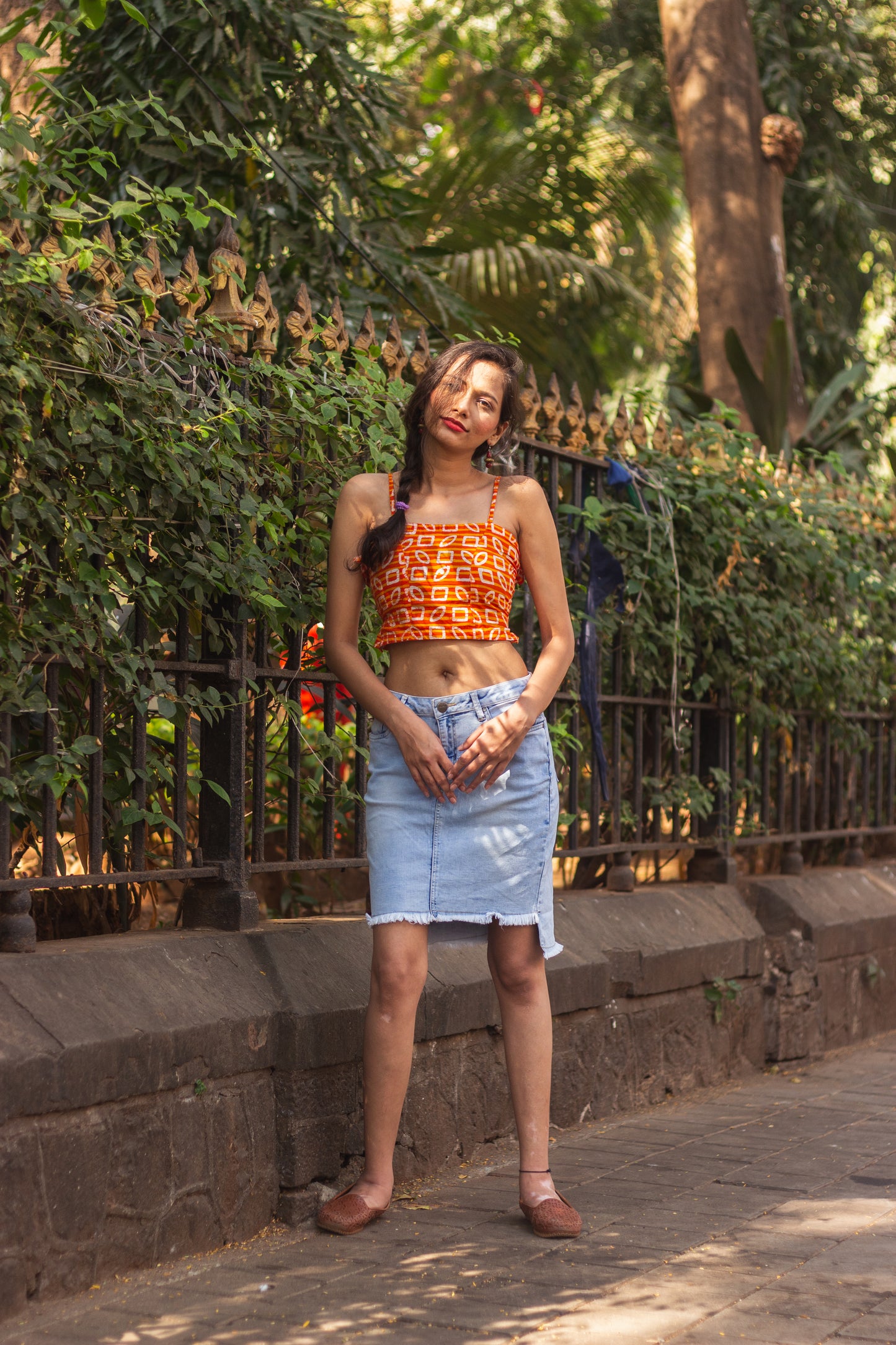 Cotton Crop Top In Batik Print • Unusual Shapes