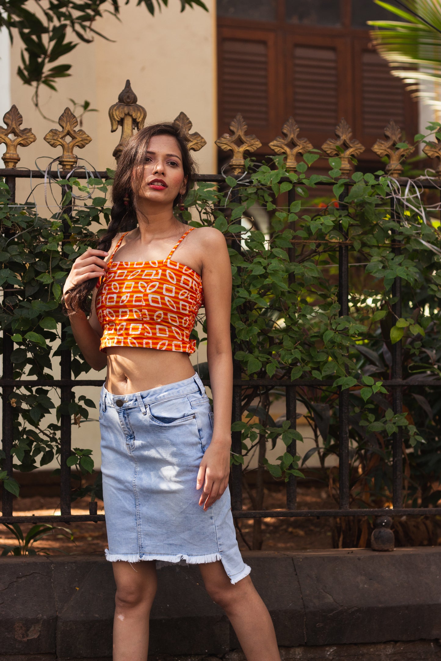 Cotton Crop Top In Batik Print • Unusual Shapes