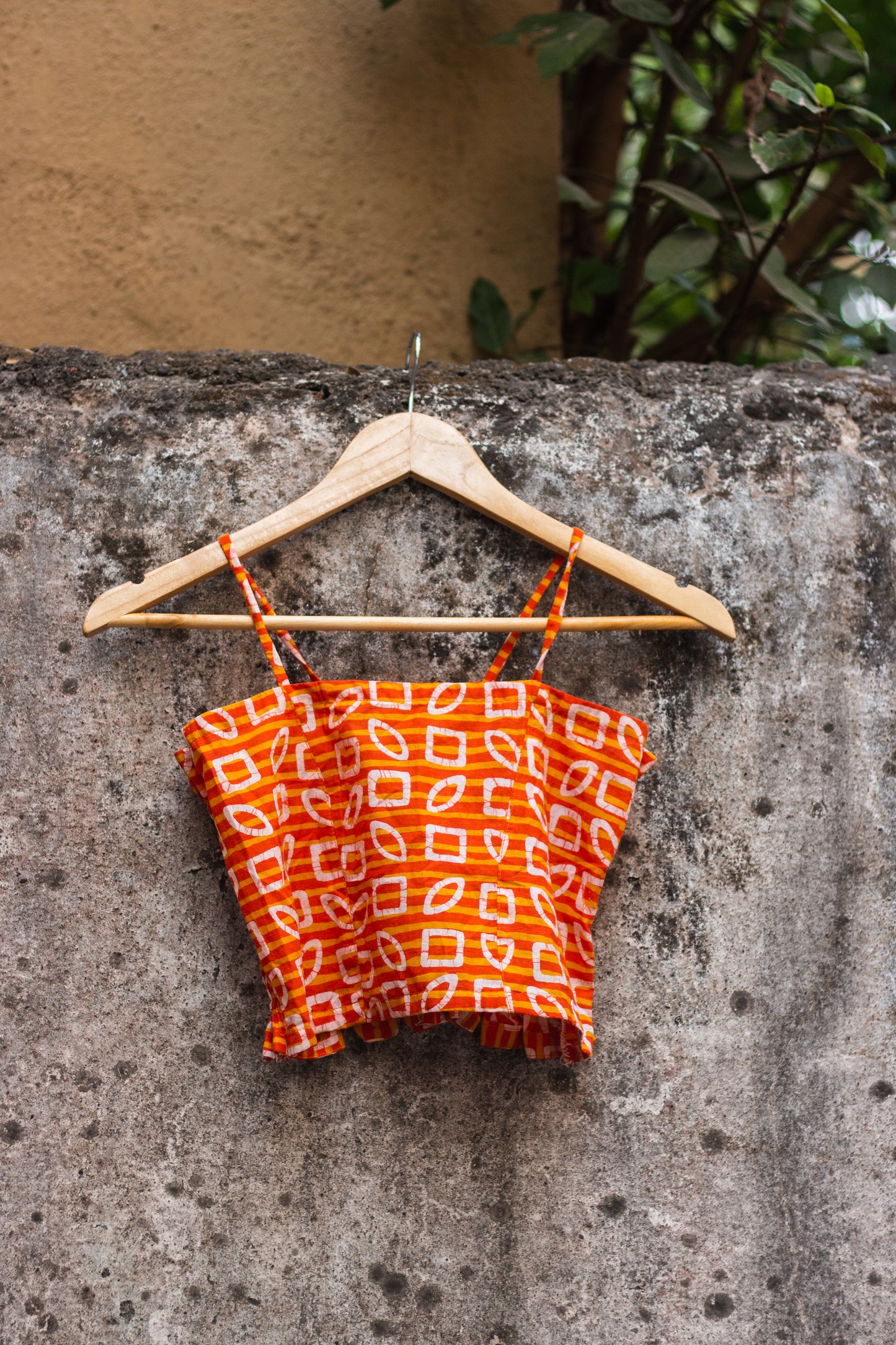 Cotton Crop Top In Batik Print • Unusual Shapes