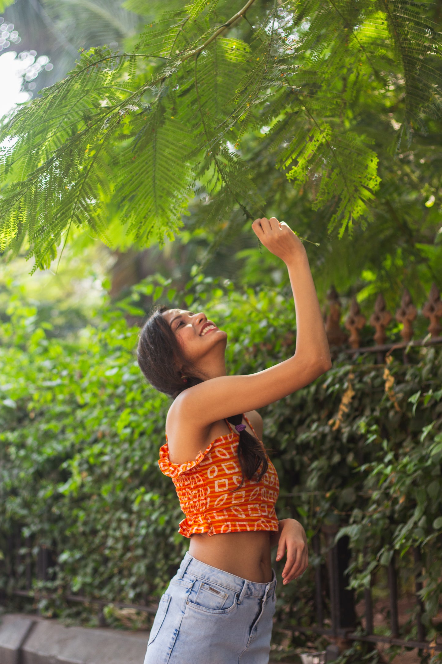 Cotton Crop Top In Batik Print • Unusual Shapes