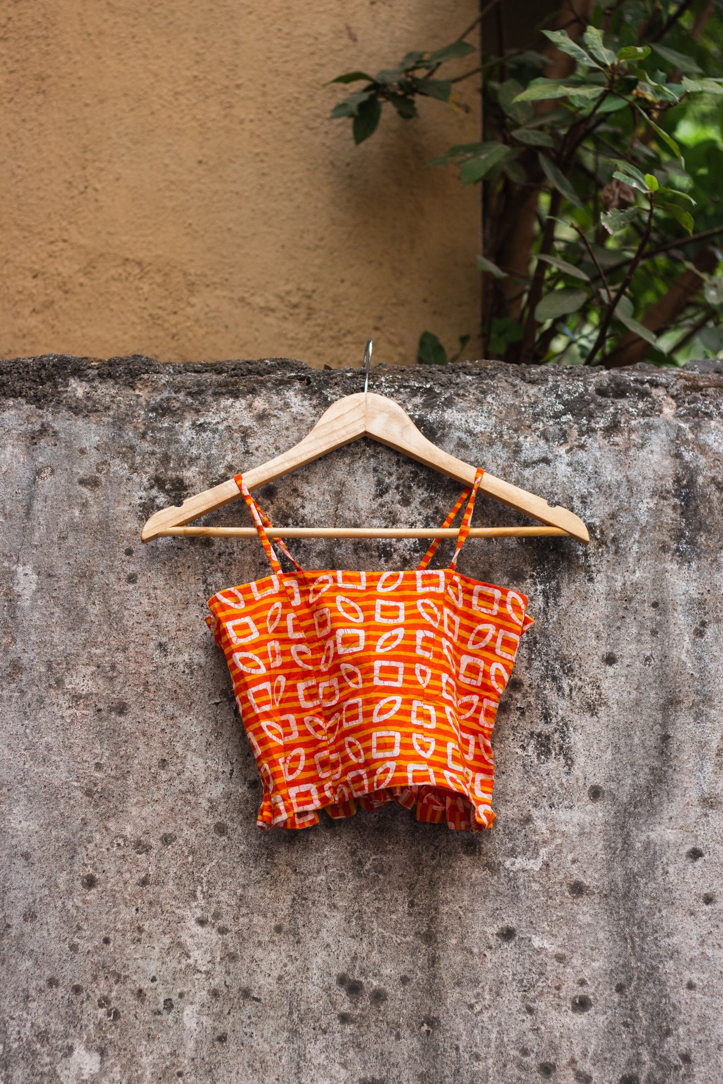 Cotton Crop Top In Batik Print • Unusual Shapes