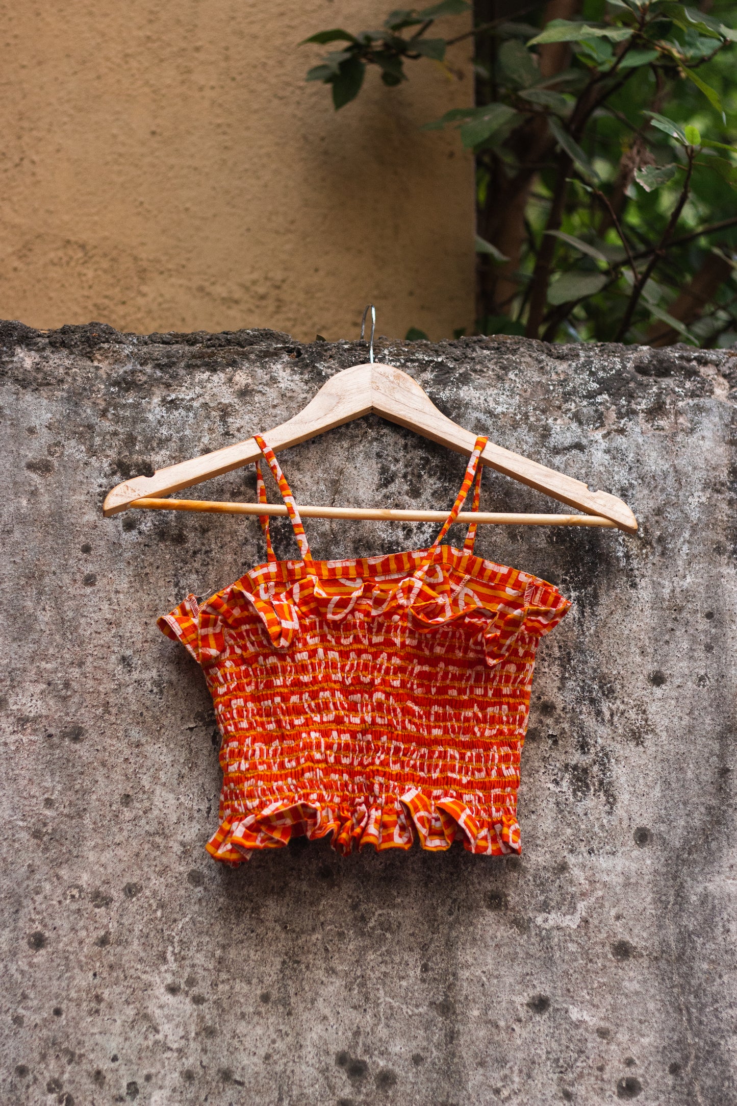 Cotton Crop Top In Batik Print • Unusual Shapes
