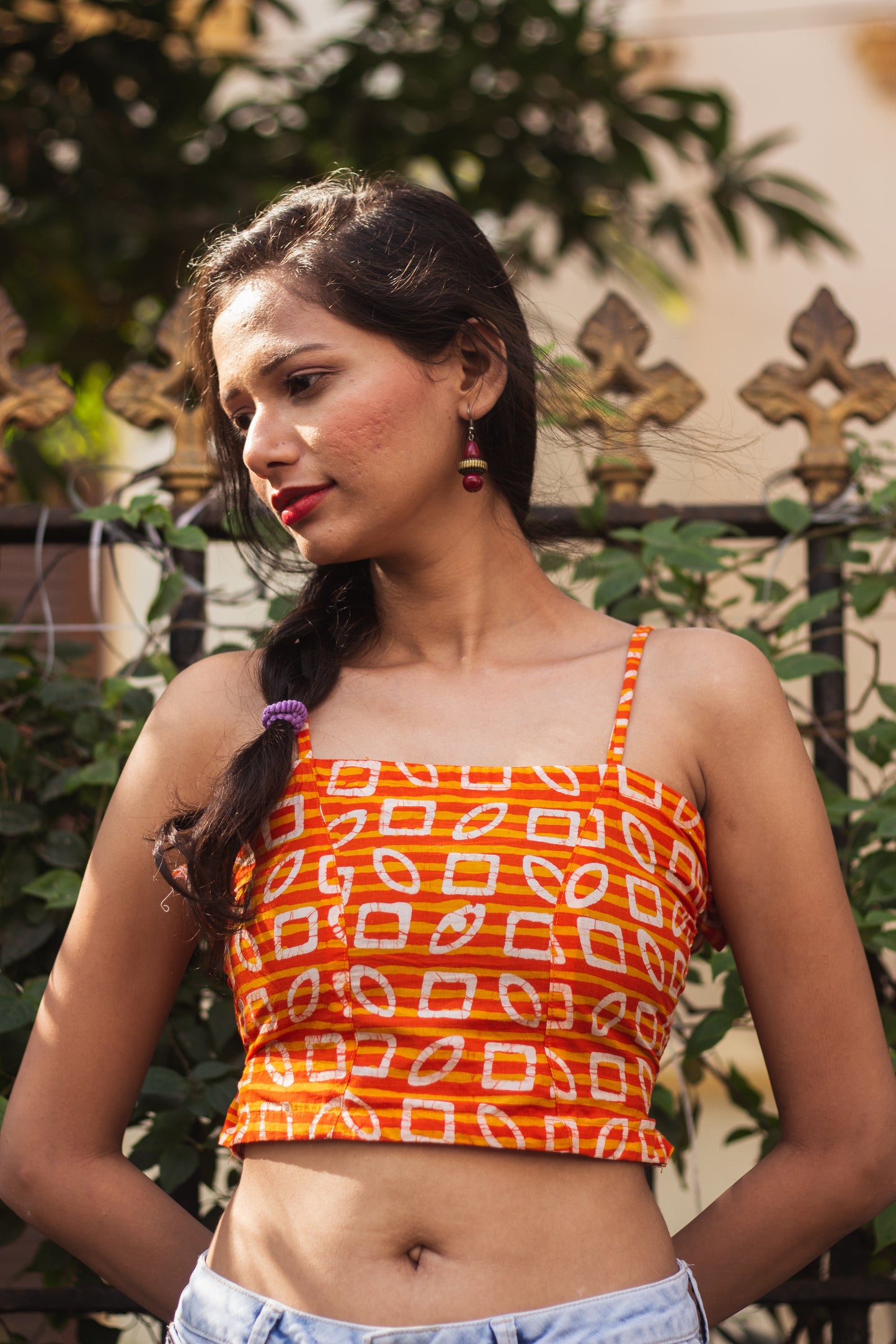 Cotton Crop Top In Batik Print • Unusual Shapes