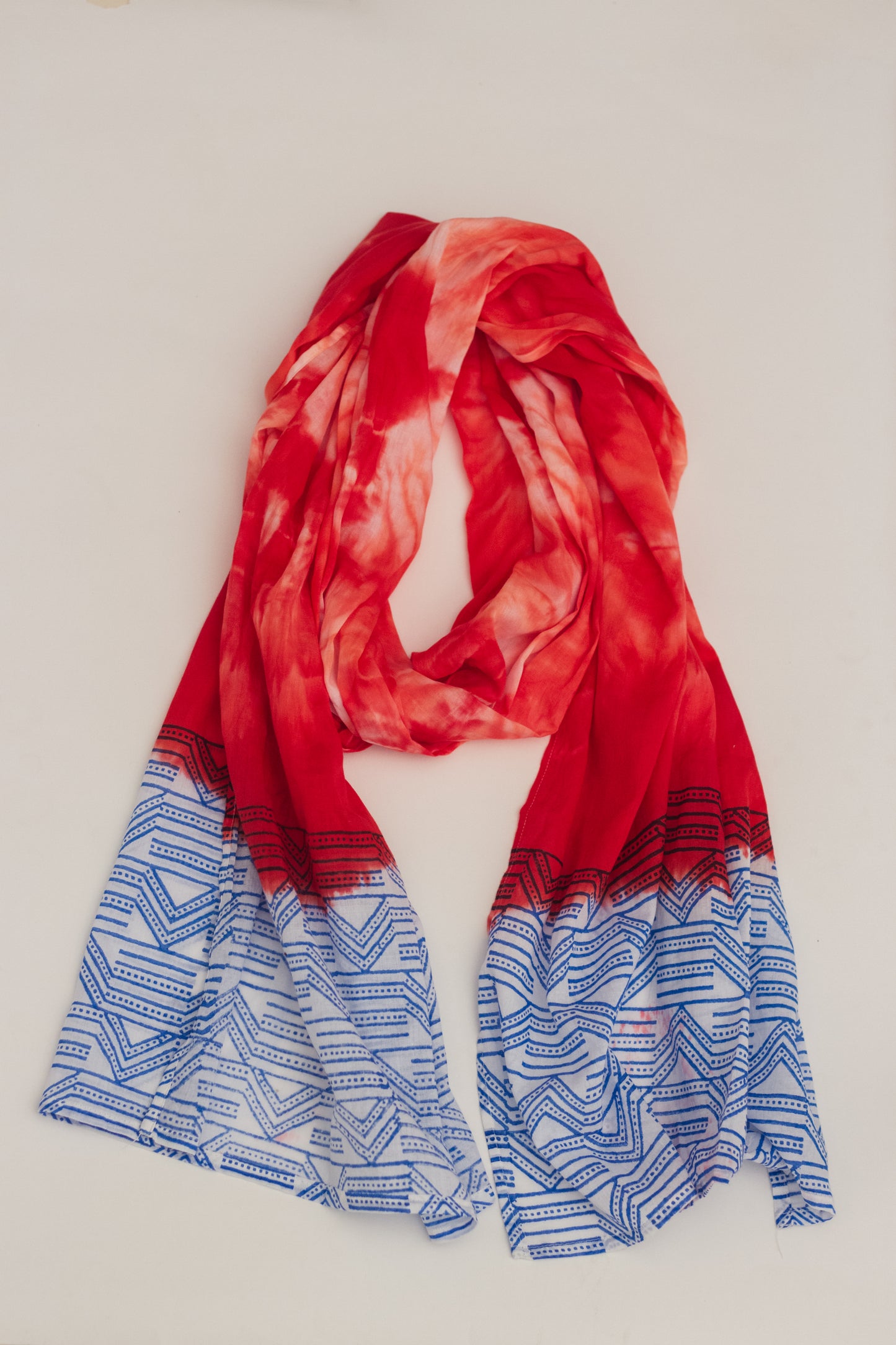 Cotton Voile Tie Dye Stole · Ruby Splash