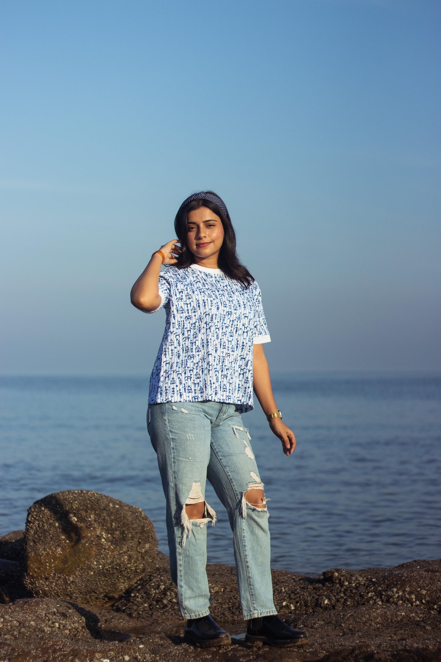 Block Printed T-shirt - Tribal Print