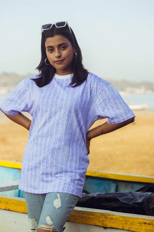 100% Cotton Hand Block Printed Boyfriend T-shirt