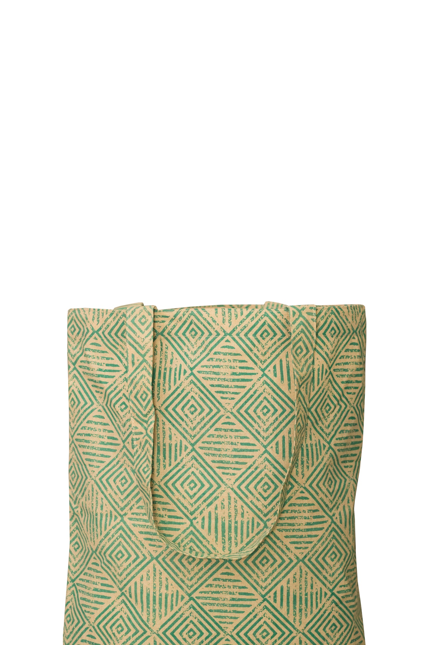 Diamond Teal Cotton Shopping Tote Bag