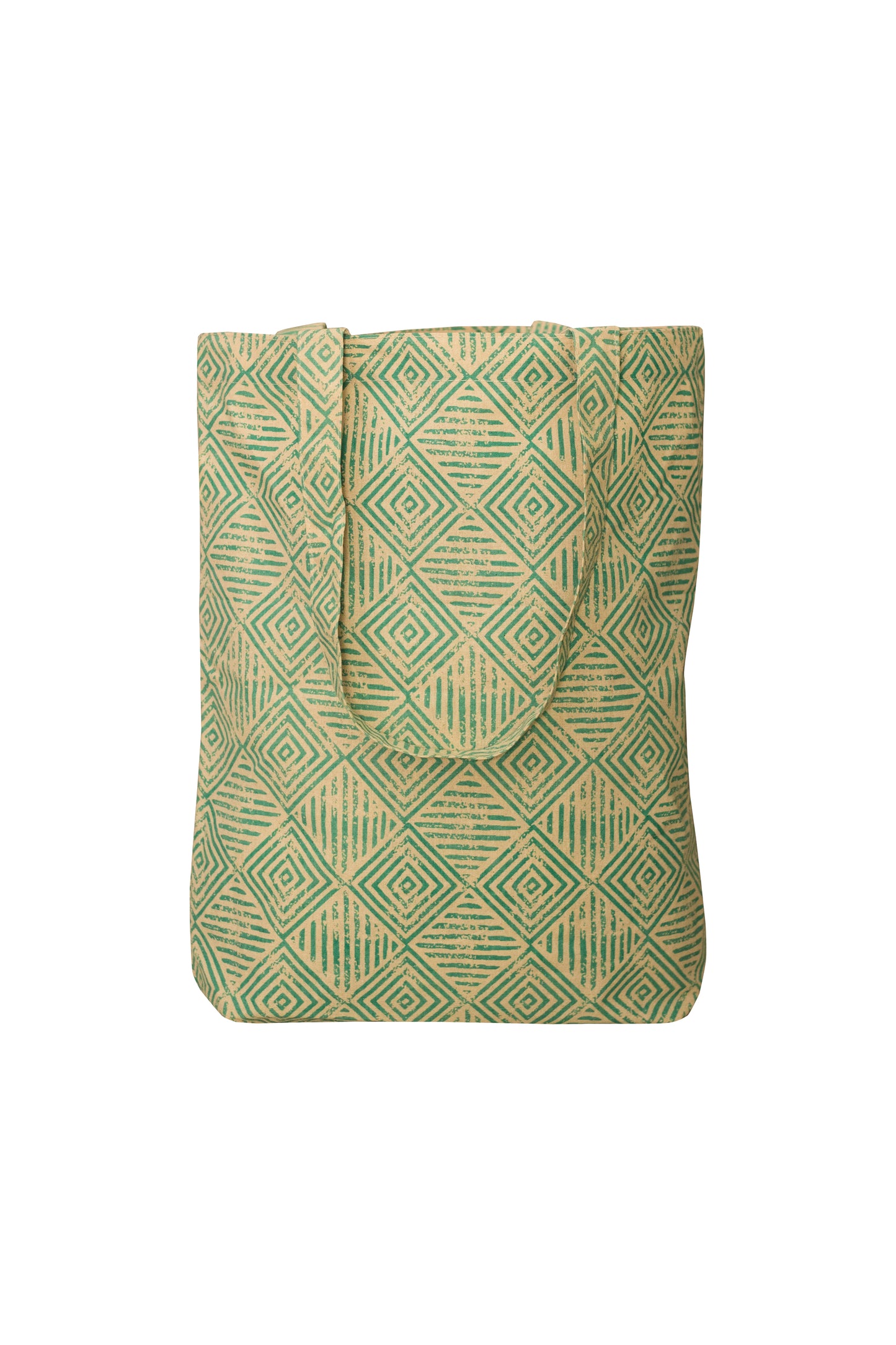 Diamond Teal Cotton Shopping Tote Bag