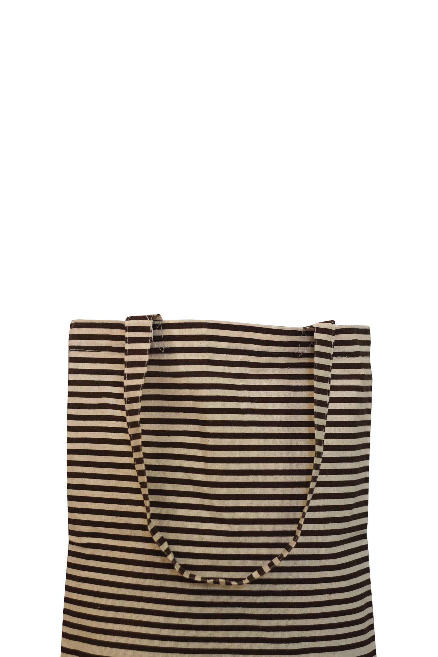 Stripes Coffee Cotton Shopping Tote Bag