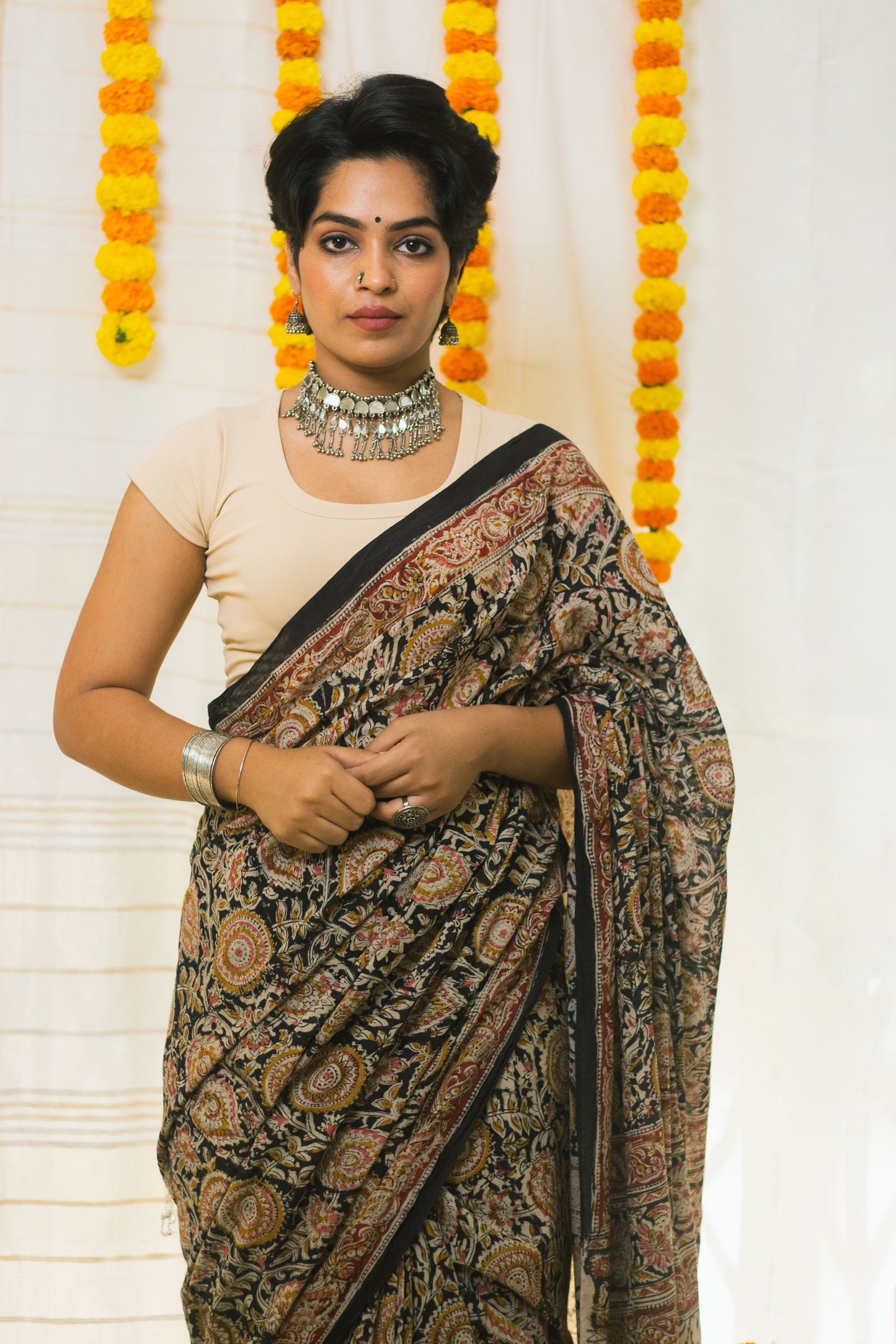 Royal Bloom Cotton Mul Kalamkari