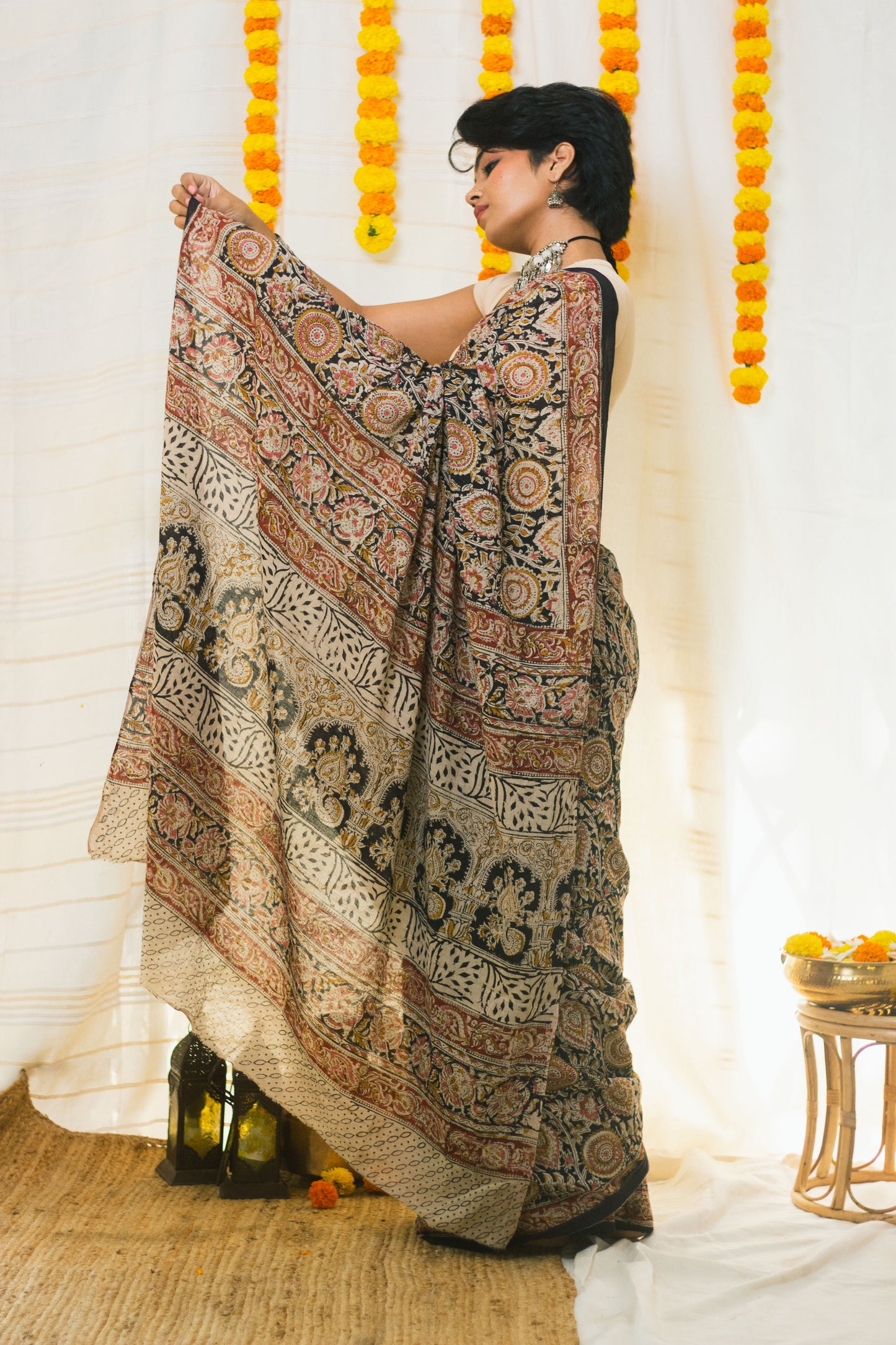 Royal Bloom Cotton Mul Kalamkari