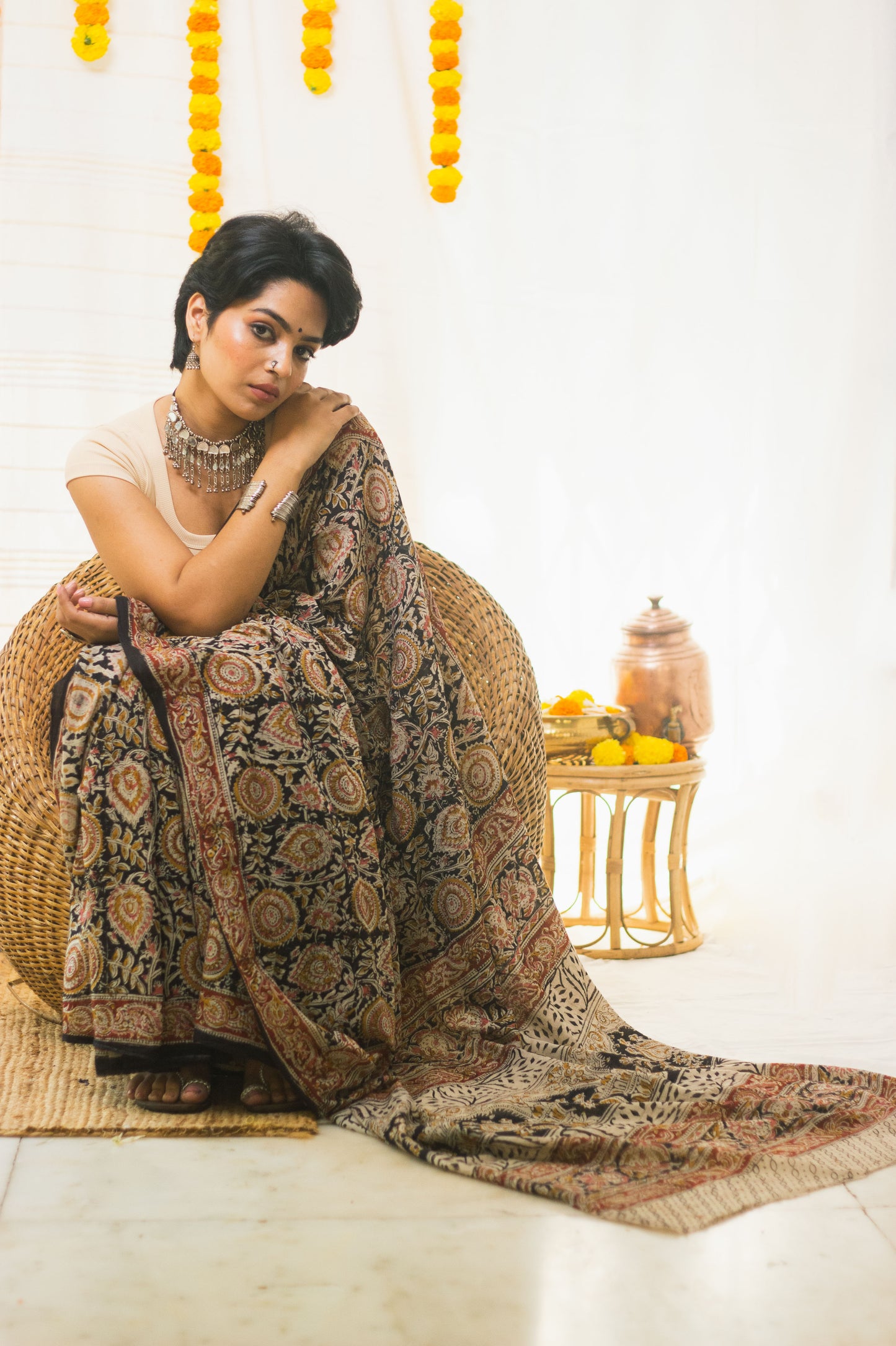 Royal Bloom Cotton Mul Kalamkari