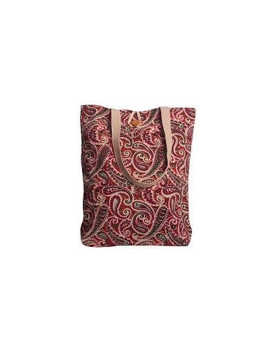 Cotton Shopping Tote Bag · Paisley Delight Pink