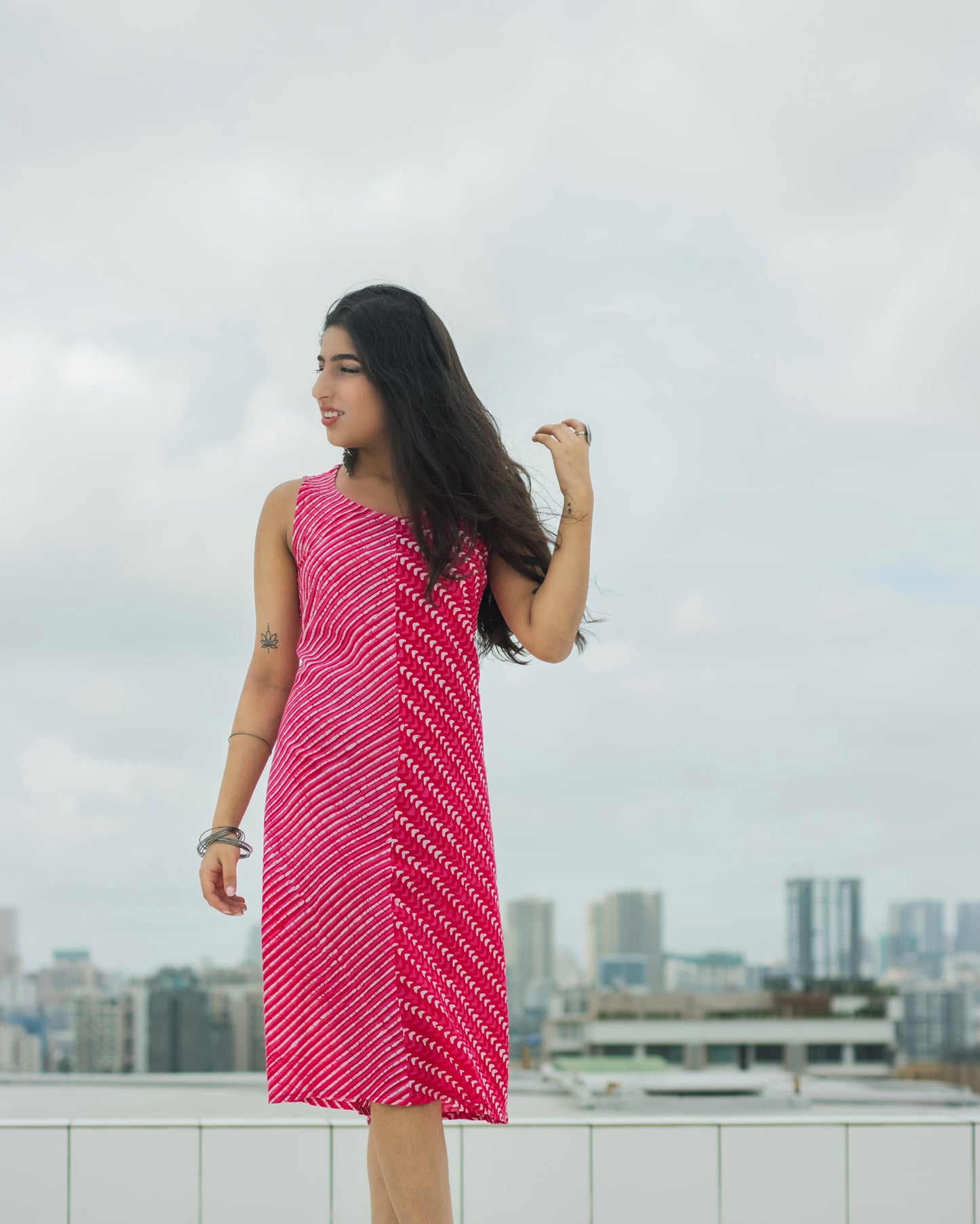 Cotton Batik Block Printed Tunic Dress • Half & Half