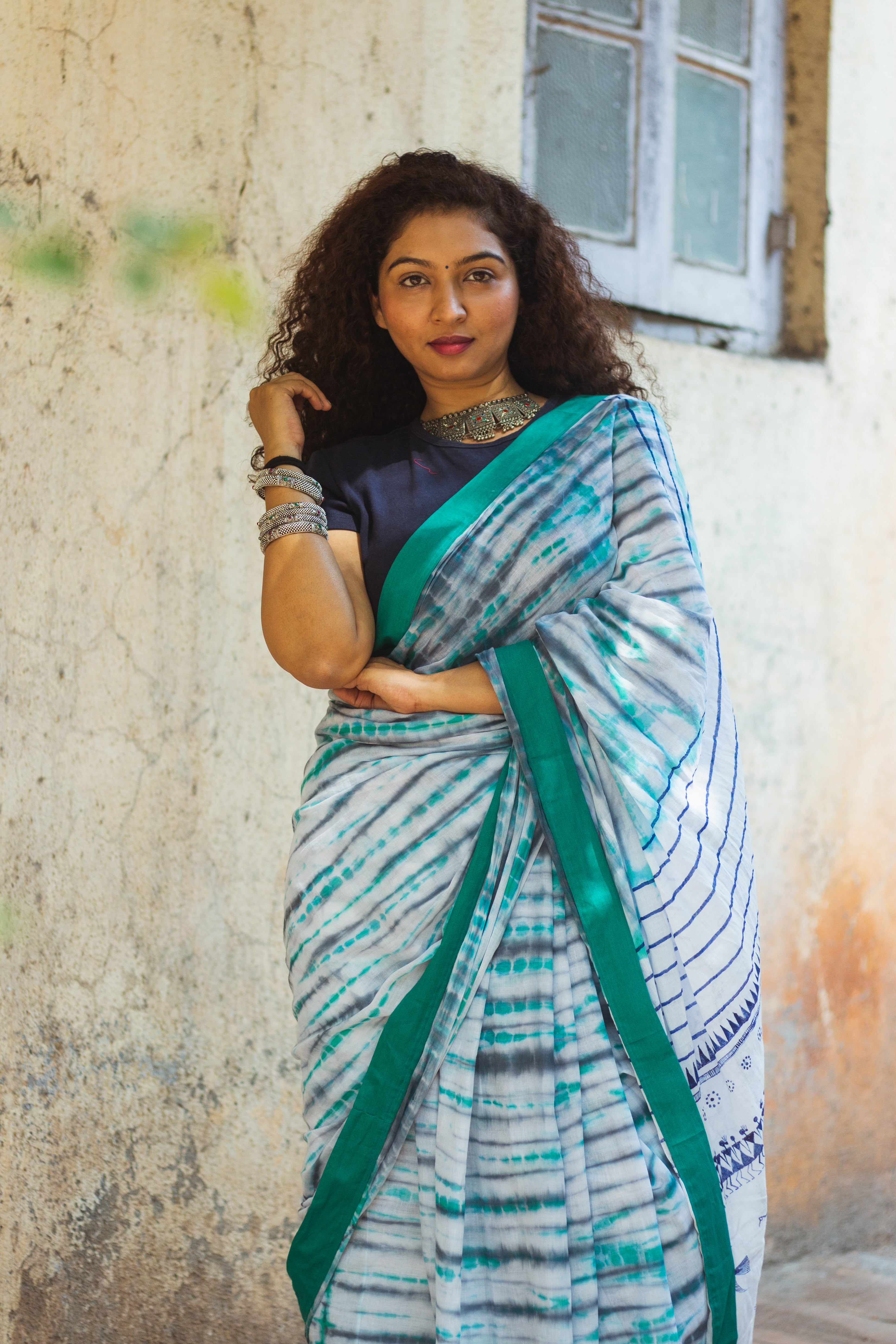 ARTS of INDIA | Hand Painted Warli Art Ghicha Silk Saree-30 | Sustainable  Livelihood