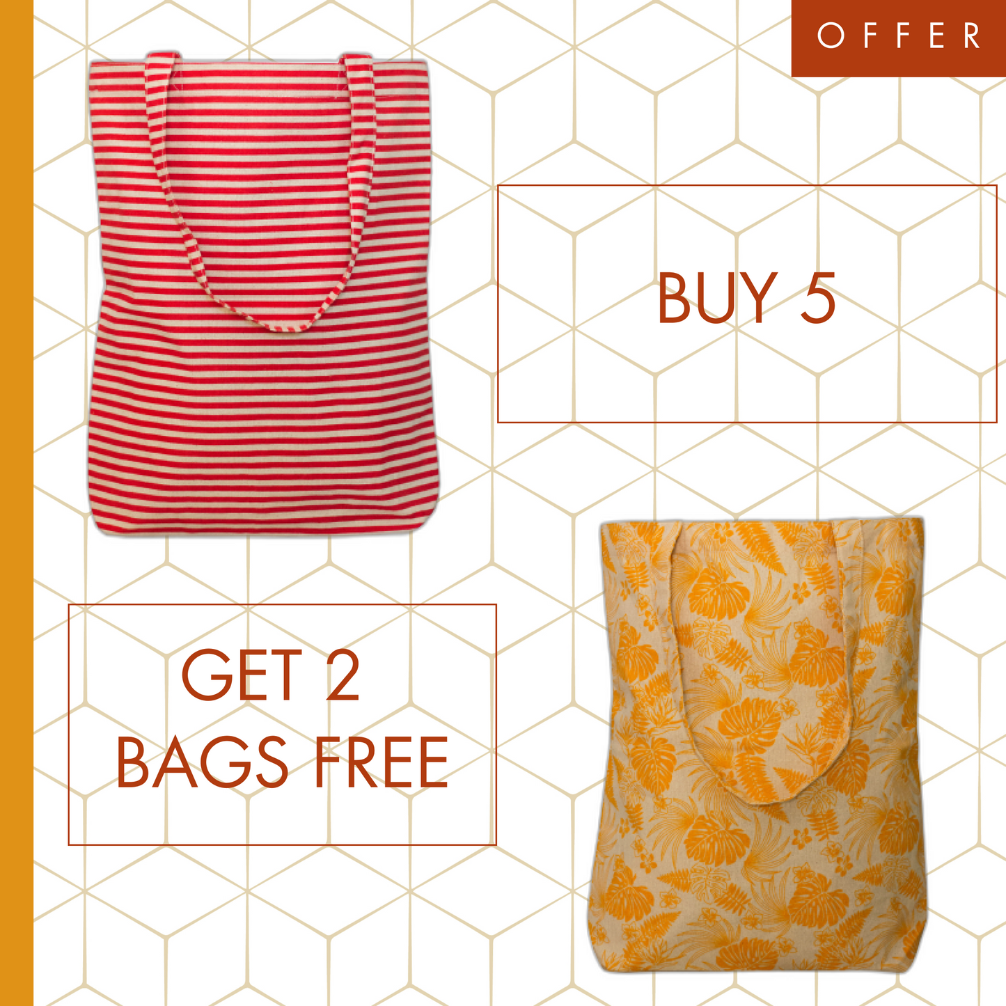 Free 2 Cotton Shopping Tote Bags