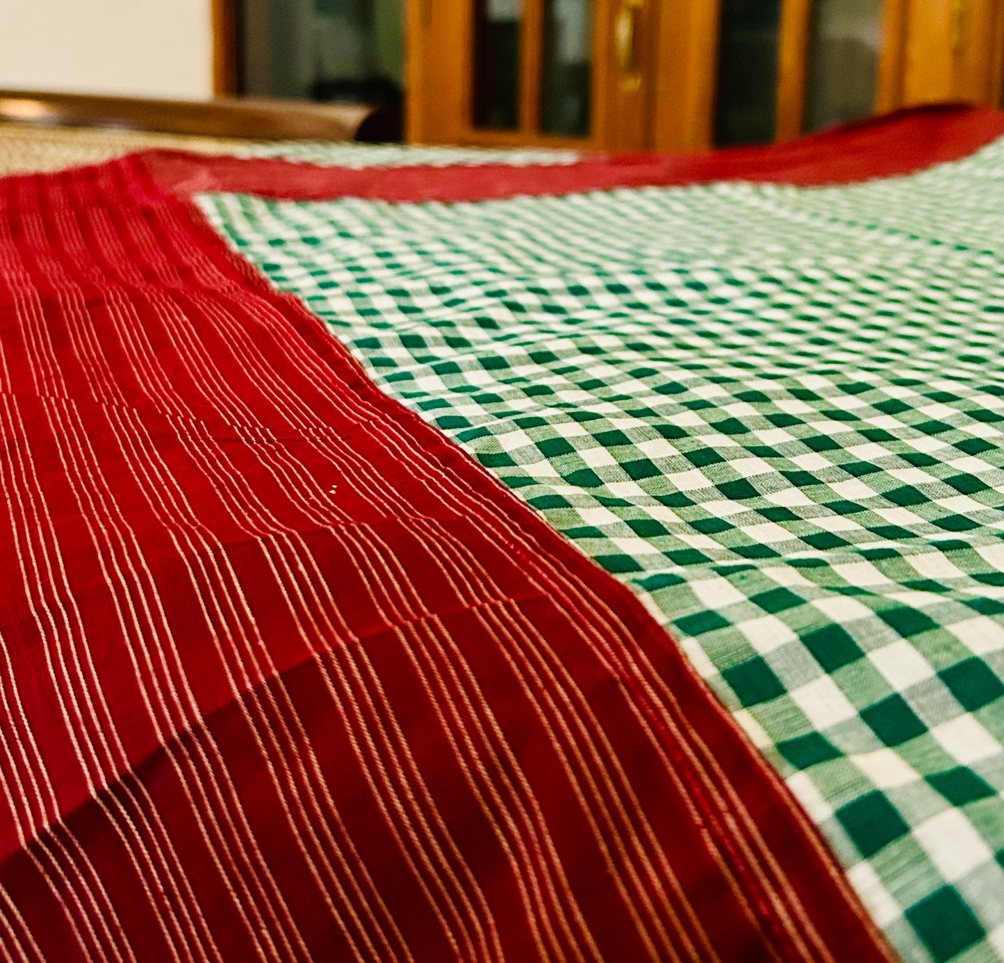 Christmas Cheer, handloom cotton single bedsheet (no pillow covers)