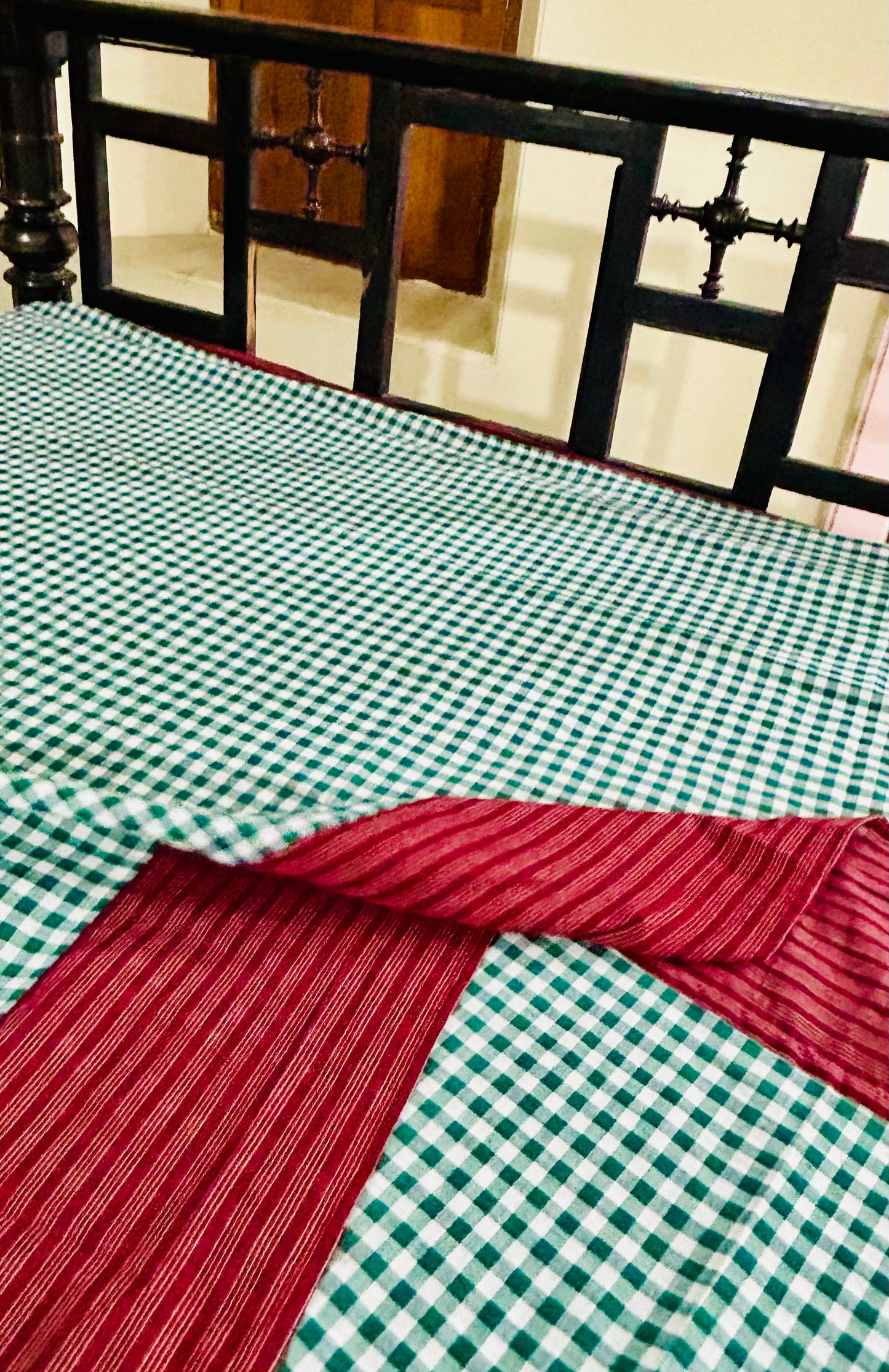 Christmas Cheer, handloom cotton single bedsheet (no pillow covers)