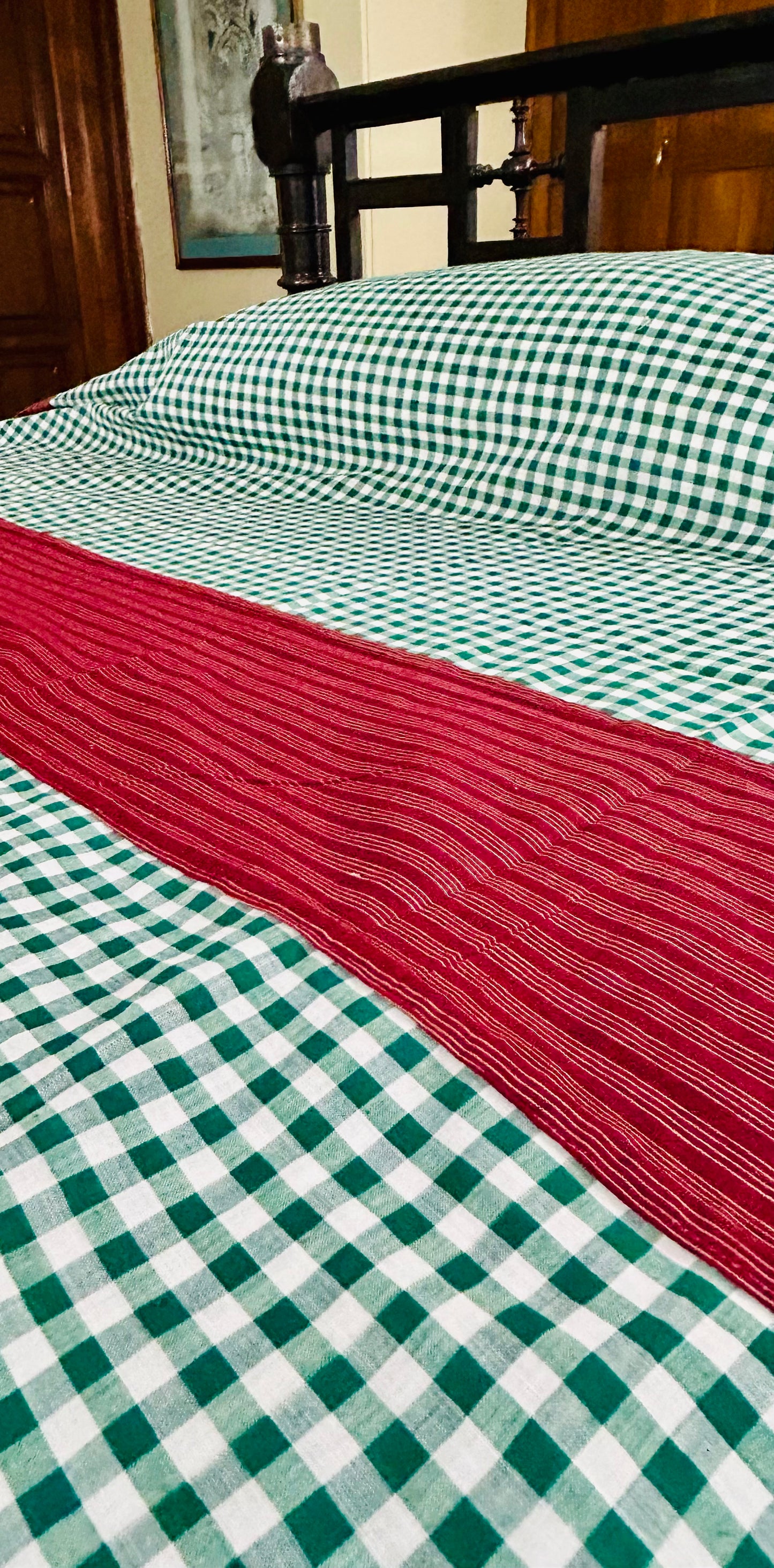 Christmas Cheer, handloom cotton single bedsheet (no pillow covers)