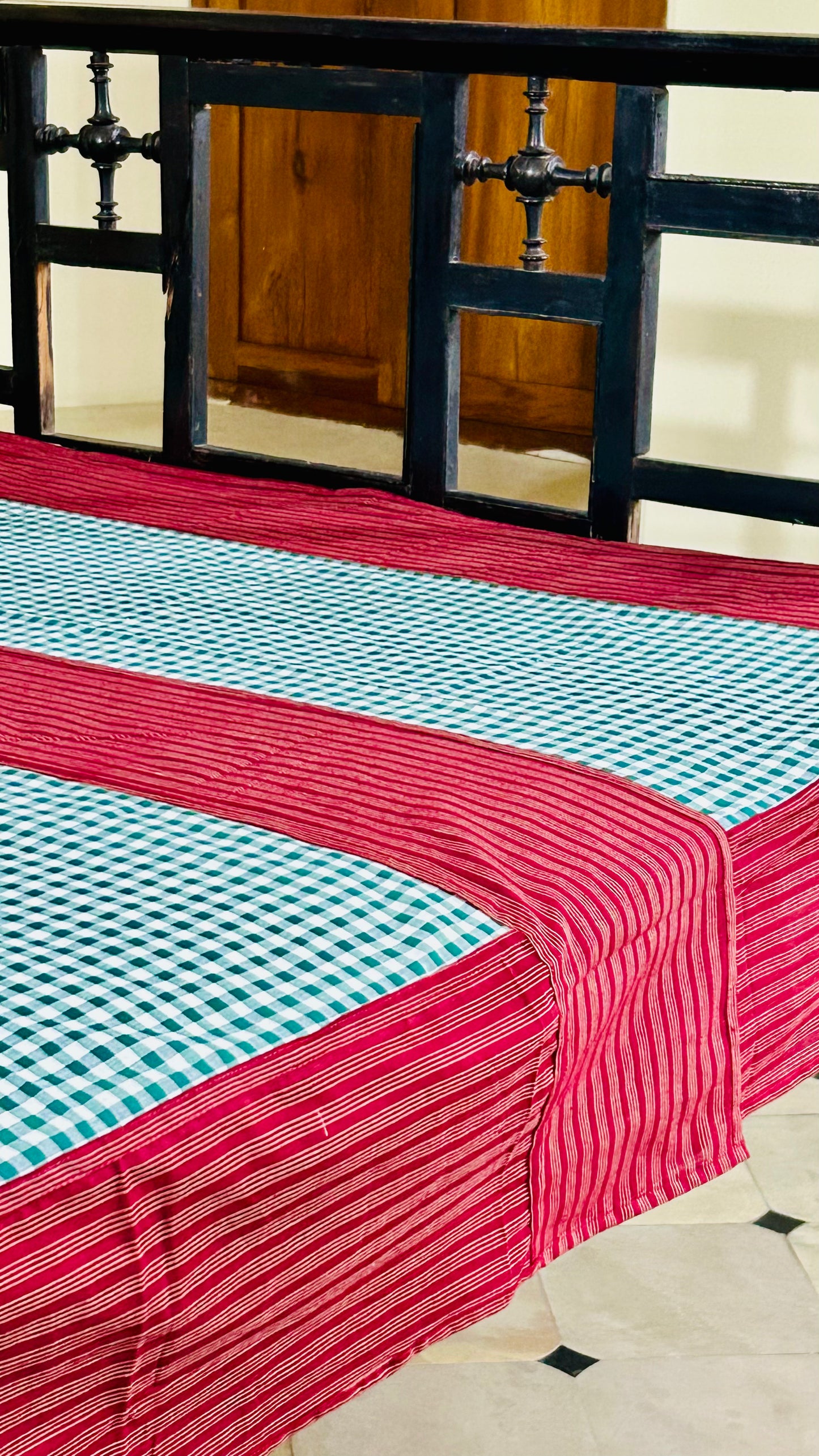 Christmas Cheer, handloom cotton single bedsheet (no pillow covers)