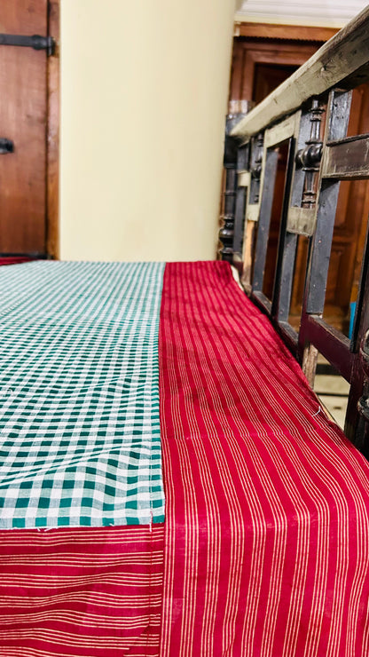 Christmas Cheer, handloom cotton single bedsheet (no pillow covers)