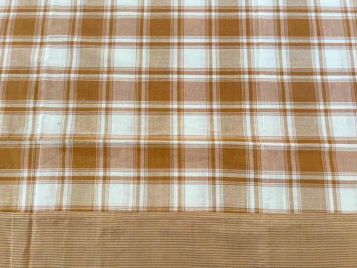 Coffee Checks, handloom cotton single bedsheet (no pillow covers)